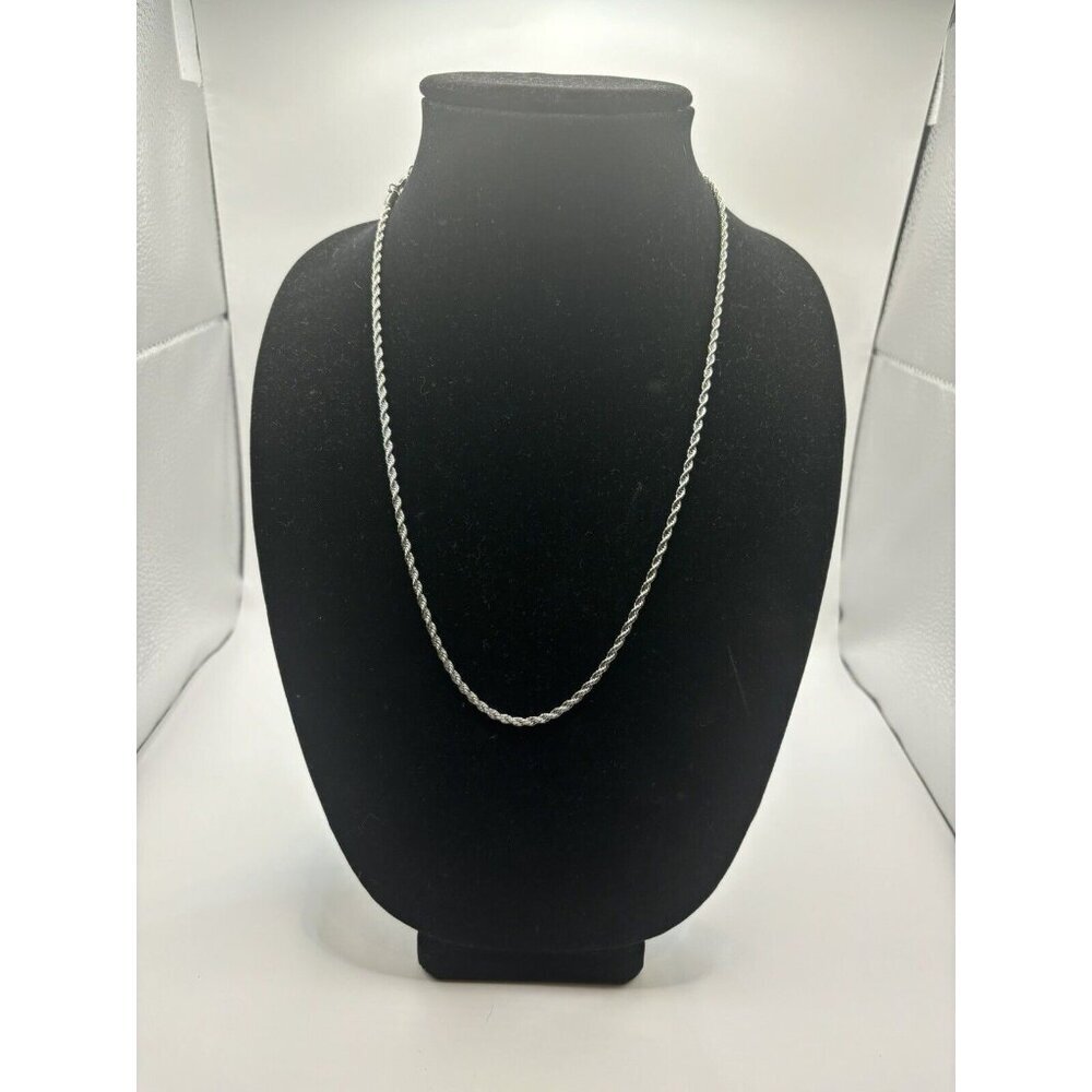 24 Inch 2.8 Mm 12 Gram Silver Tone Stainless Steel Rope Chain Brand New Fashion